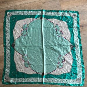 Mosi preppy bandana rope jewel print green pink scarf 🌸